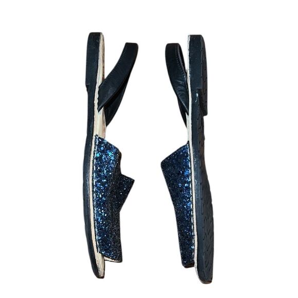 Menorquina Blue Glitter and Black Leather Women’s Sandals Size 39 - Picture 4 of 5